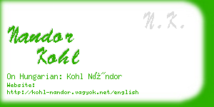 nandor kohl business card